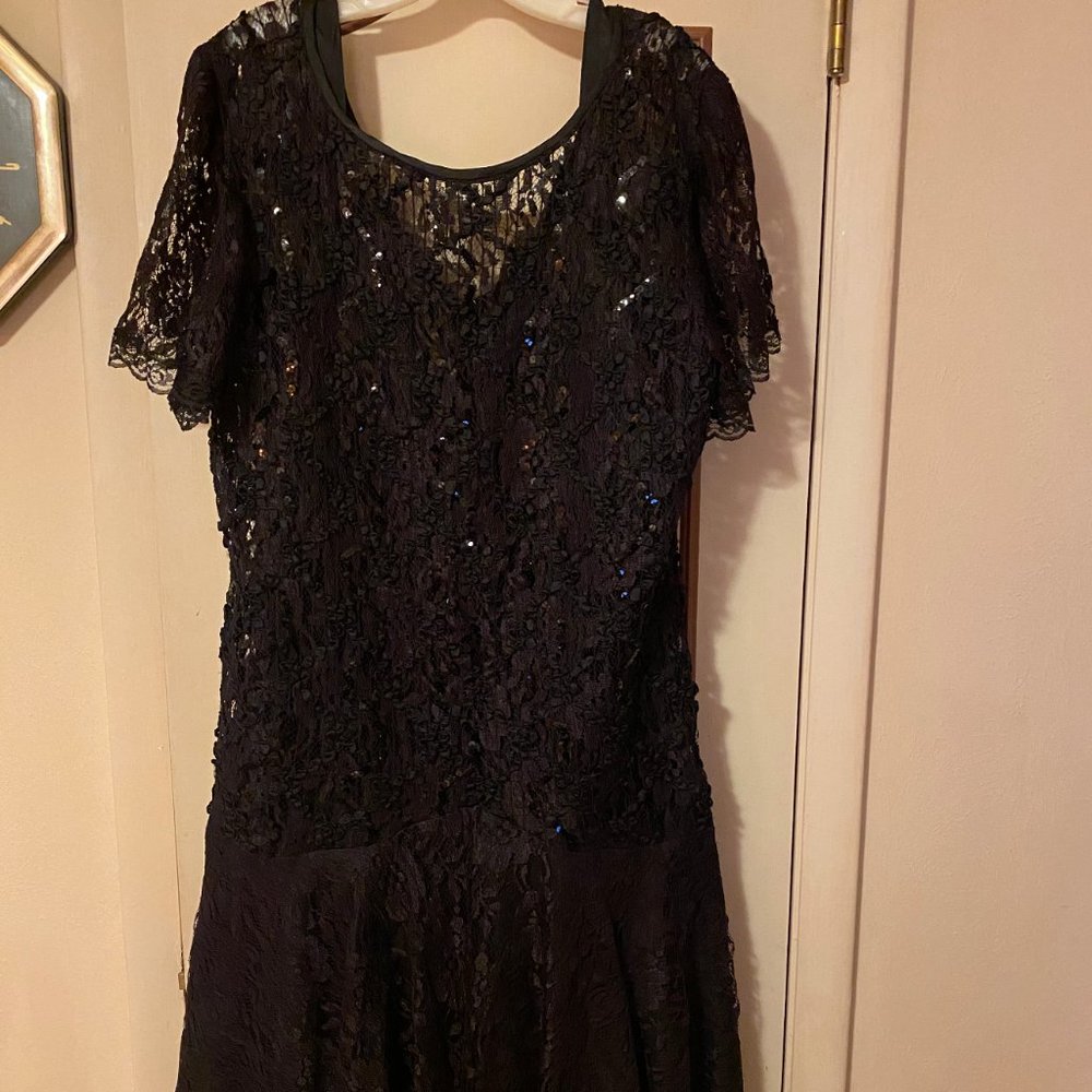 Black Lace Dress with Sequins